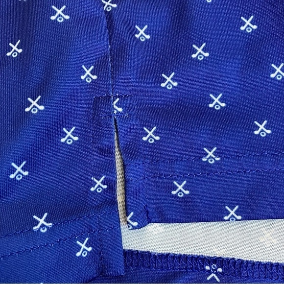 Donald Ross All Over Golf Print Performance Polo Shirt Navy Club Embroidery Sz L - Picture 13 of 16